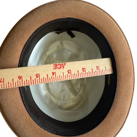 Richman Brothers Velour Fur Felt Hat Fedora Hat Men's Tan Vintage Gentleman - Picture 8 of 8